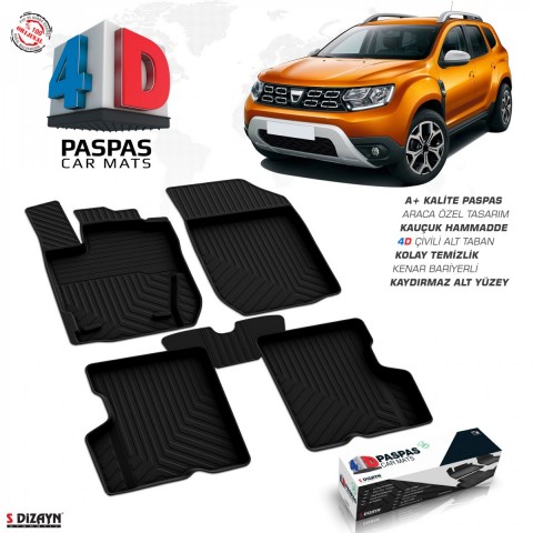 S-Dizayn Dacia Duster 4X2 4D Havuzlu Paspas 2018-2023