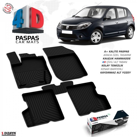 S-Dizayn Dacia Sandero 4D Havuzlu Paspas 2008-2013 A+Kalite