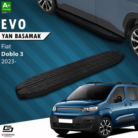 S-Dizayn Fiat Doblo 3 Evo Siyah Yan Basamak 203 Cm 2023 Üzeri A+ Kalite