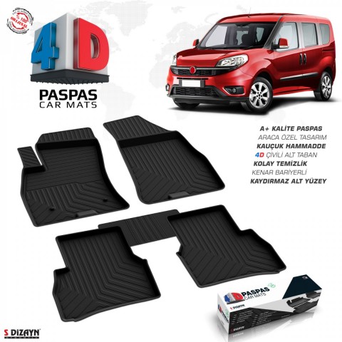 S-Dizayn Fiat Doblo 4D Havuzlu Paspas 2010 ve Üzeri A+Kalite