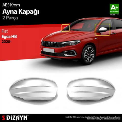 S-Dizayn Fiat Egea HB Abs Krom Ayna Kapağı 2 Prç. 2020 Üzeri