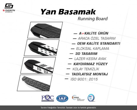 S-Dizayn Ford Courier M-Line Gri Yan Basamak 176 Cm 2014-2022