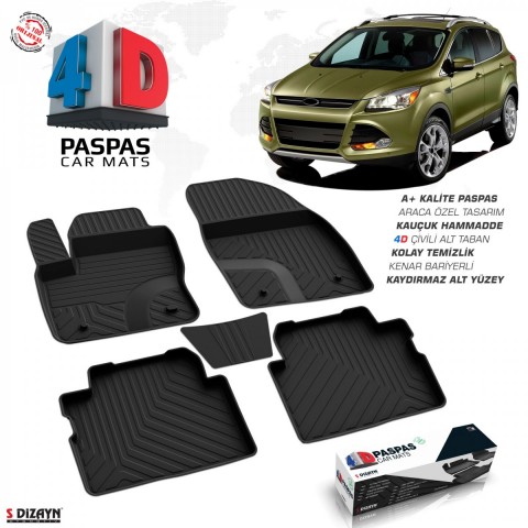 S-Dizayn Ford Kuga 2 4D Havuzlu Paspas 2013-2019 A+Kalite