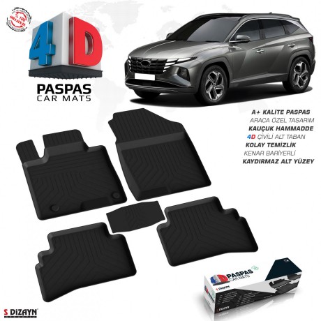 S-Dizayn Hyundai Tucson 4 4D Havuzlu Paspas 2021-2024 A+ Kalite