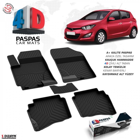 S-Dizayn Hyundai i20 4D Havuzlu Paspas 2009-2014 A+Kalite