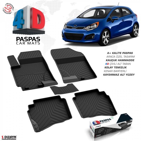 S-Dizayn Kia Rio 3 4D Havuzlu Paspas 2011-2016 A+Kalite