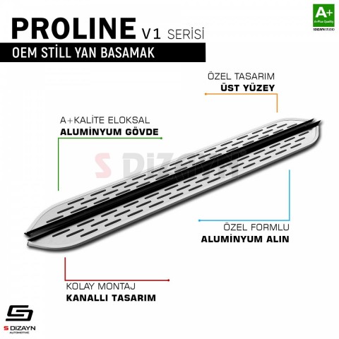 S-Dizayn Kia Soul OEM Still Pro V1 Aluminyum Yan Basamak 173 Cm 2009-2014 A+ Kalite