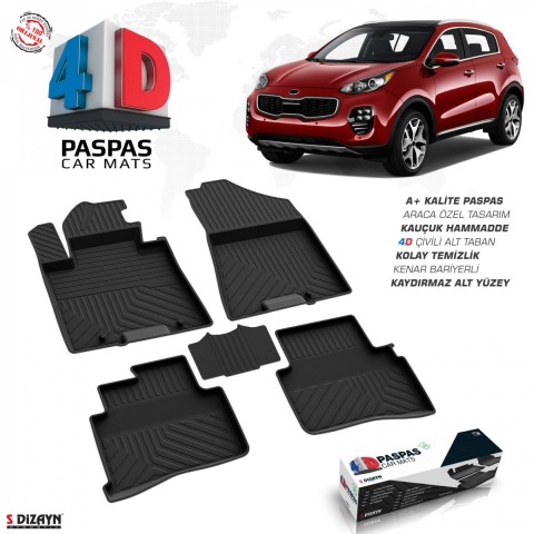 S-Dizayn Kia Sportage 4D Havuzlu Paspas 2016-2021 A+Kalite