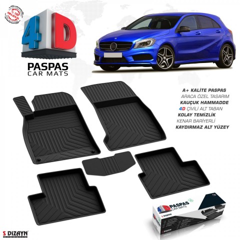 S-Dizayn Mercedes A Serisi W176 4D Havuzlu Paspas 2012-2018 A+Kalite