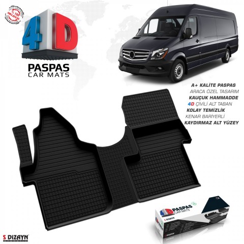 S-Dizayn Mercedes Sprinter W906 4D Havuzlu Paspas 2006-2013 Ön Tek Koltuk
