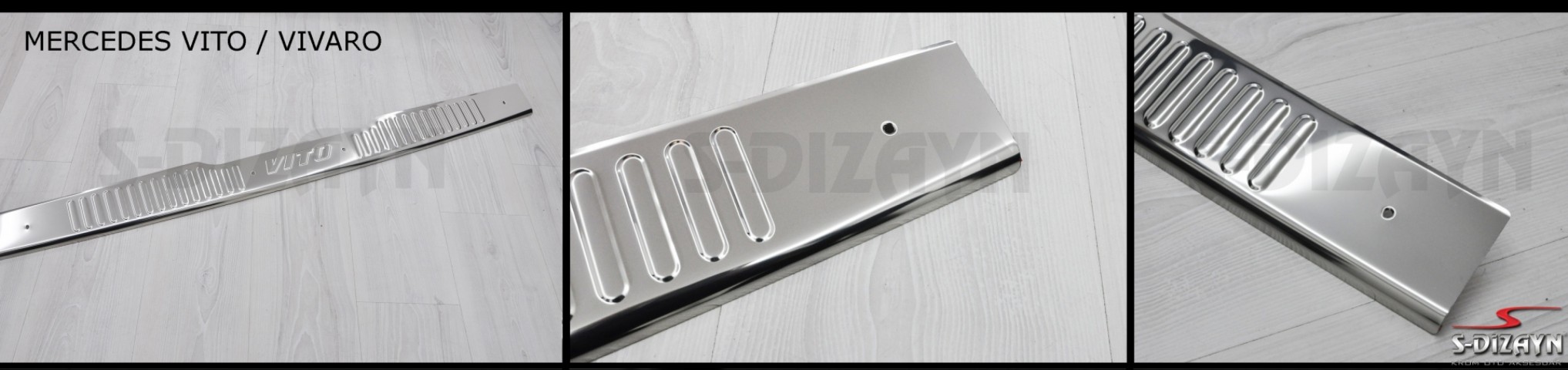 S-Dizayn Mercedes Vito Krom Arka Tampon Eşiği 2004-2014