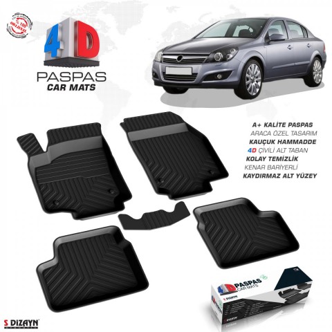 S-Dizayn Opel Astra H SD 4D Havuzlu Paspas 2004 ve Üzeri A+Kalite