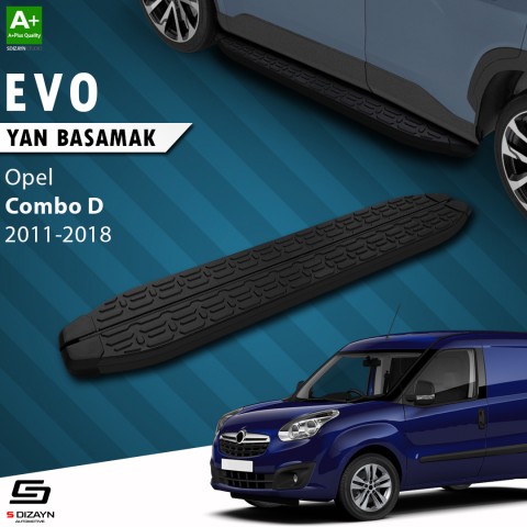 S-Dizayn Opel Combo D Uzun Şase Evo Siyah Yan Basamak 223 Cm 2011-2018 A+ Kalite