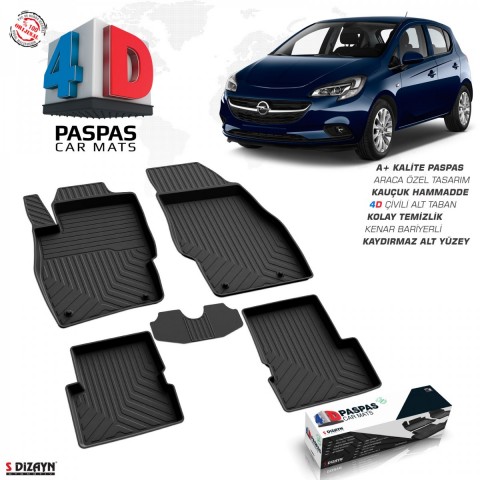 S-Dizayn Opel Corsa E 4D Havuzlu Paspas 2014-2019 A+Kalite