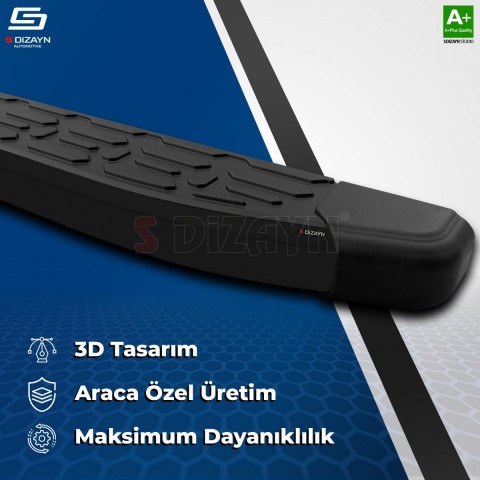 S-Dizayn Opel Mokka Evo Siyah Yan Basamak 163 Cm 2012-2019 A+ Kalite