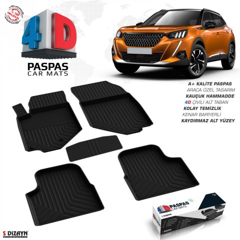 S-Dizayn Peugeot 2008 4D Havuzlu Paspas 2019-2023 A+Kalite