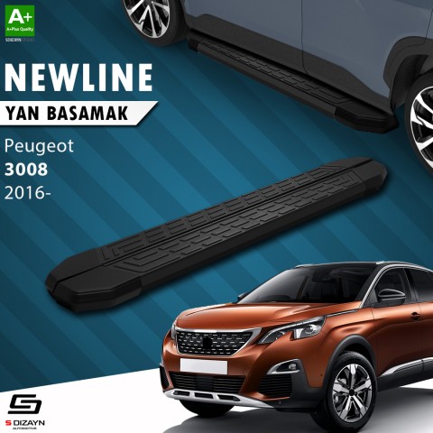 S-Dizayn Peugeot 3008 2 NewLine Siyah Yan Basamak 183 Cm 2016-2023 A+ Kalite