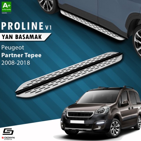 S-Dizayn Peugeot Partner 2 Tepee OEM Still Pro V1 Aluminyum Yan Basamak 193 Cm 2008-2018 A+ Kalite