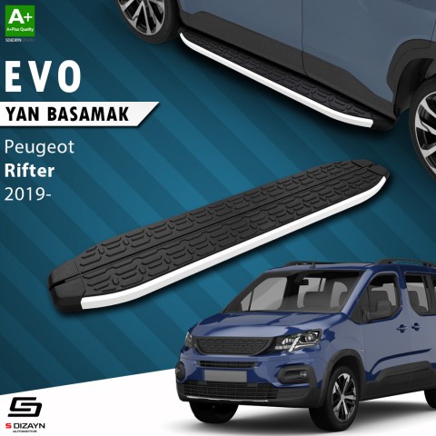 S-Dizayn Peugeot Rifter Uzun Şase Evo Aluminyum Yan Basamak 213 Cm 2019 Üzeri A+ Kalite