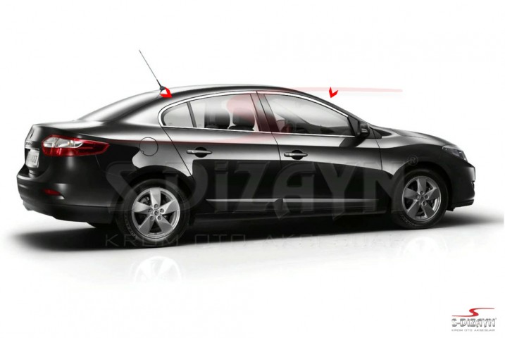 S-Dizayn Renault Fluence Krom Cam Üst Çıtası 4 Prç 2010-2016