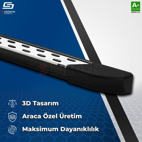 S-Dizayn Renault Kangoo 3 Uzun Şase TrimLine Gri Yan Basamak 230 Cm 2021 Üzeri A+ Kalite