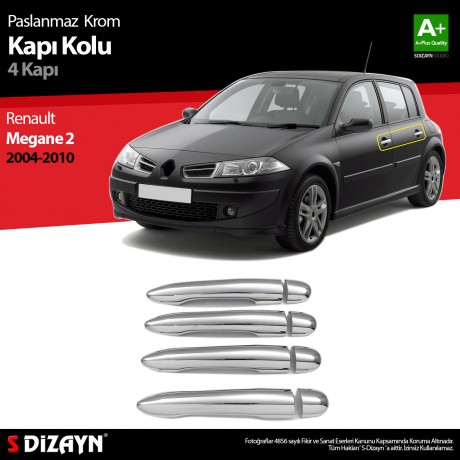 S-Dizayn Renault Megane 2 Krom Kapı Kolu 4 Kapı 2004-2010
