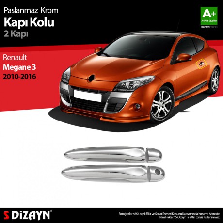 S-Dizayn Renault Megane 3 Krom Kapı Kolu 2 Kapı 2010-2016