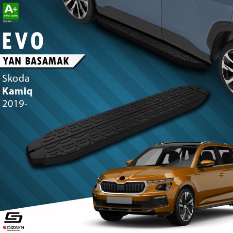 S-Dizayn Skoda Kamiq Evo Siyah Yan Basamak 183 Cm 2019 Üzeri A+ Kalite
