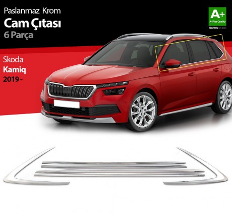 S-Dizayn Skoda Kamiq Krom Cam Çıtası 6 Prç 2019 Üzeri