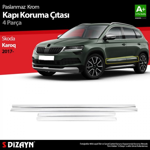 S-Dizayn Skoda Karoq Krom Kapı Koruma Çıtası 4 Prç. 2017 Üzeri