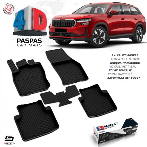 S-Dizayn Skoda Kodiaq 4D Havuzlu Paspas 2024 Üzeri A+ Kalite
