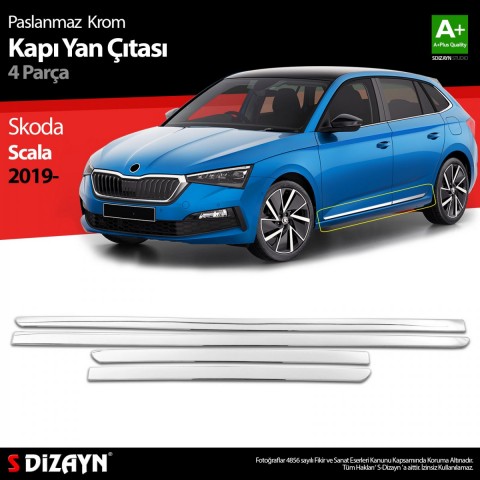 S-Dizayn Skoda Scala Krom Kapı Yan Çıtası 4 Prç 2019-2023