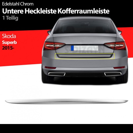 S-Dizayn Skoda Superb Krom Bagaj Alt Çıtası 2015-2023