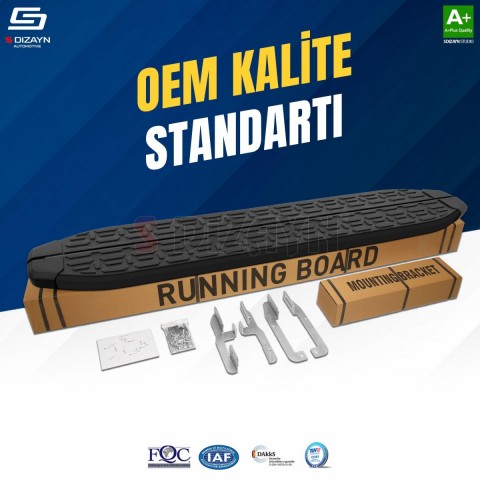 S-Dizayn Ssangyong Korando Evo Siyah Yan Basamak 183 Cm 2019 Üzeri A+ Kalite