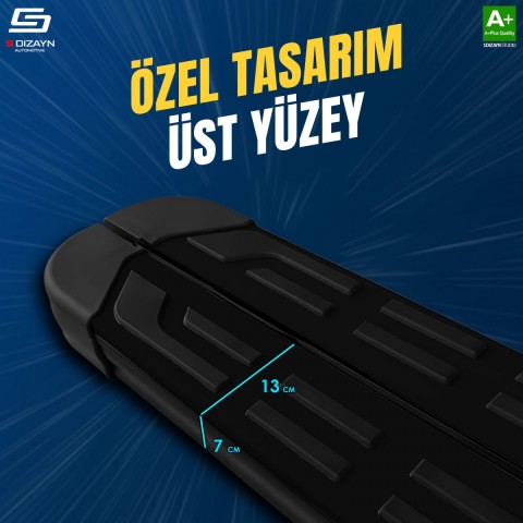 S-Dizayn Ssangyong Korando S-Plus Siyah Yan Basamak 183 Cm 2019 Üzeri A+ Kalite