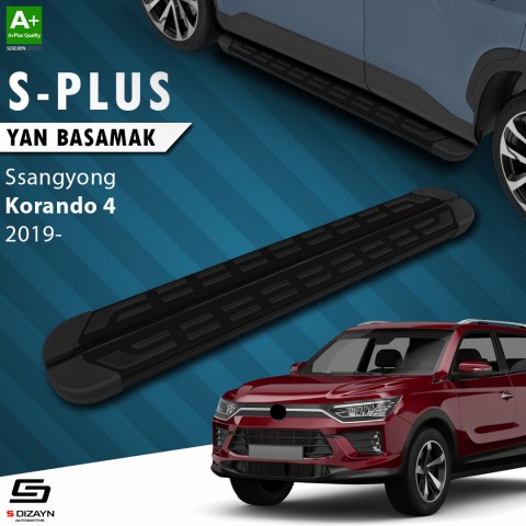 S-Dizayn Ssangyong Korando S-Plus Siyah Yan Basamak 183 Cm 2019 Üzeri A+ Kalite
