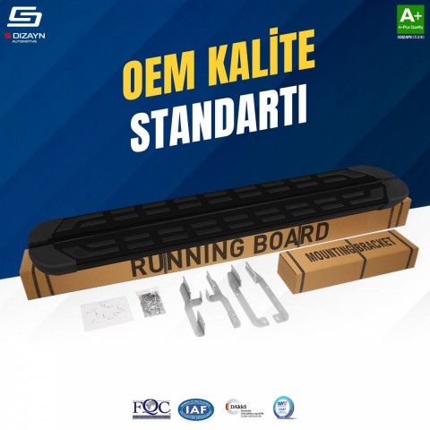 S-Dizayn Ssangyong Korando S-Plus Siyah Yan Basamak 183 Cm 2019 Üzeri A+ Kalite