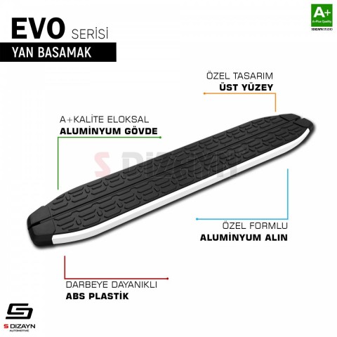 S-Dizayn Toyota C-HR Evo Aluminyum Yan Basamak 173 Cm 2018-2023 A+ Kalite