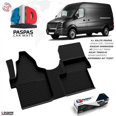 S-Dizayn VW Crafter 4D Havuzlu Paspas 2006 Üzeri Ön Tek Koltuk