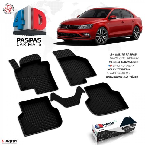S-Dizayn VW Jetta 4D Havuzlu Paspas 2011-2019 A+Kalite