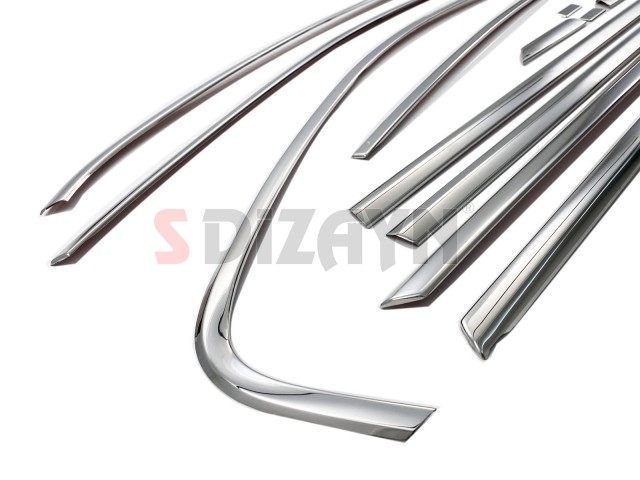 S-Dizayn VW Jetta Krom Cam Çerçeve Seti 12 Prç. 2011-2019 A+ Kalite