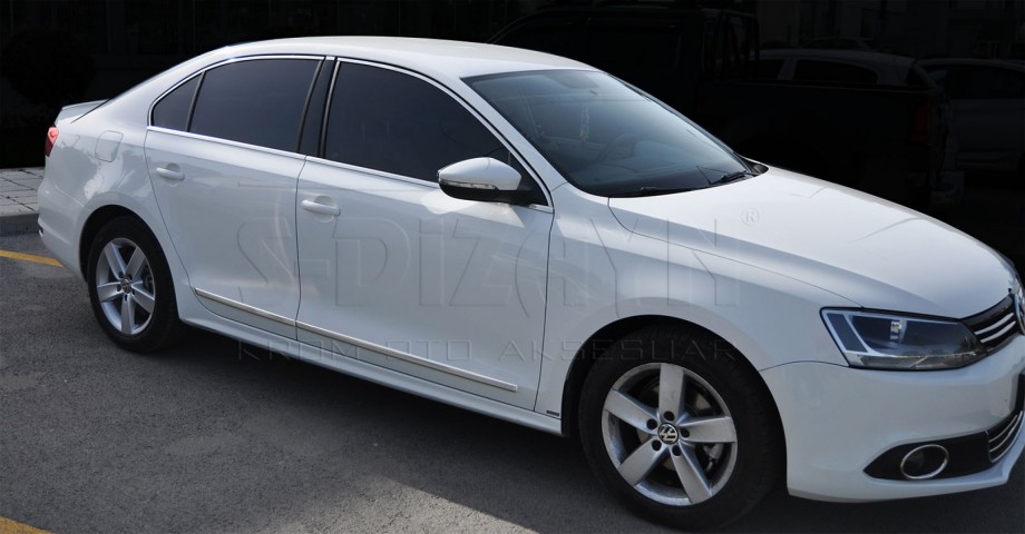 S-Dizayn VW Jetta Krom Cam Çerçeve Seti 12 Prç. 2011-2019 A+ Kalite