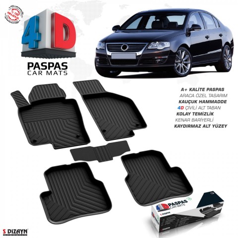 S-Dizayn VW Passat B6 4D Havuzlu Paspas 2005-2010 A+Kalite