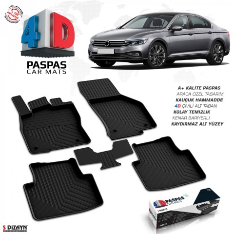S-Dizayn VW Passat B8.5 4D Havuzlu Paspas 2019-2023 A+Kalite