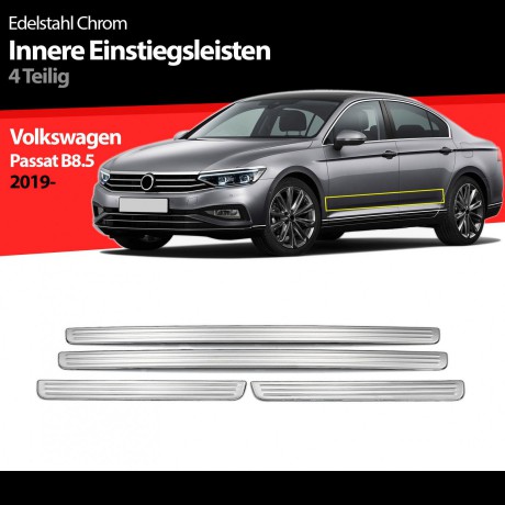 S-Dizayn VW Passat B8.5 Krom İç Kapı Eşiği 4 Parça 2019-2023