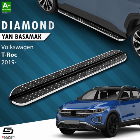 S-Dizayn VW T-Roc Diamond Krom Yan Basamak 173 Cm 2019 Üzeri A+ Kalite