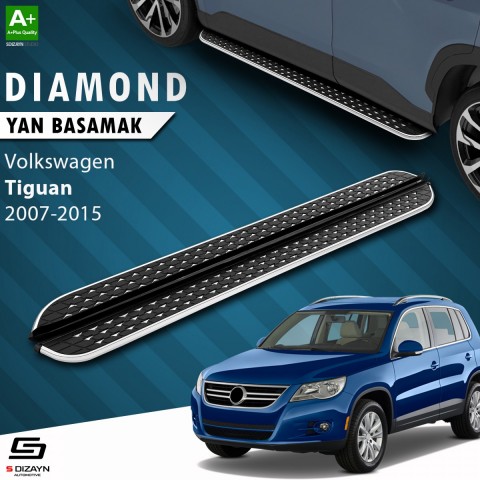 S-Dizayn VW Tiguan Diamond Krom Yan Basamak 173 Cm 2007-2015 A+ Kalite