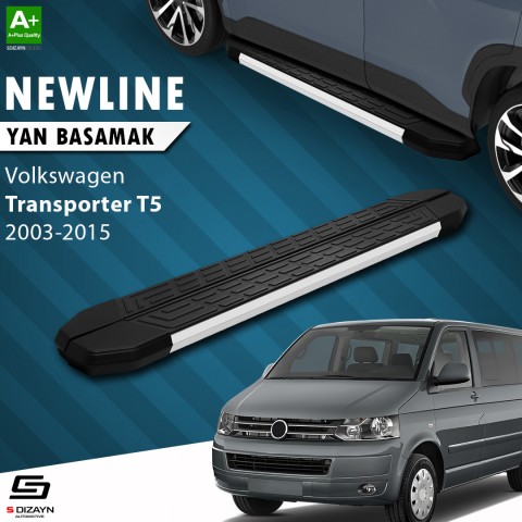 S-Dizayn VW Transporter T5 Kısa Şase NewLine Aluminyum Yan Basamak 213 Cm 2003-2010 A+ Kalite