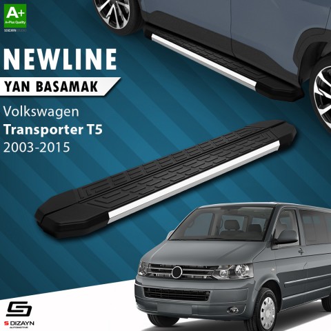 S-Dizayn VW Transporter T5 Kısa Şase NewLine Krom Yan Basamak 213 Cm 2003-2010 A+ Kalite