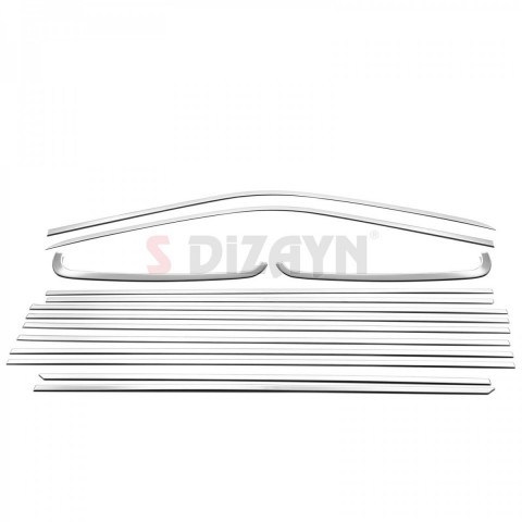 S-Dizayn VW Transporter T5 Uzun Şase Krom Cam Çerçeve Seti 2003-2015 Tek Sürgü A+ Kalite